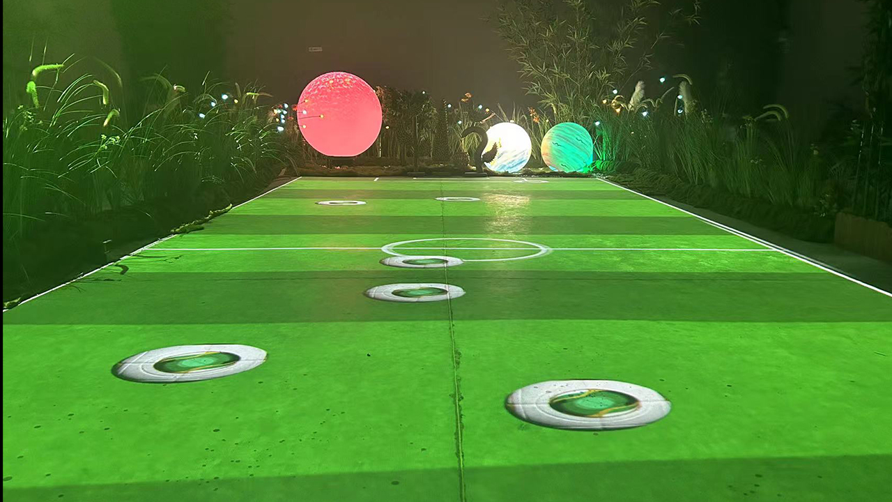 Playing football with a video projector